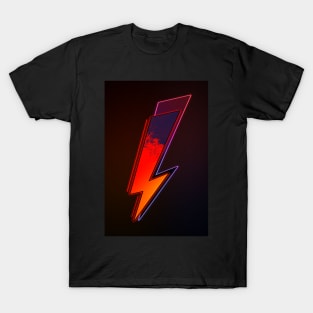 Volcanic Bolt - Neon 80's Pop Retro Graphic + Background T-Shirt